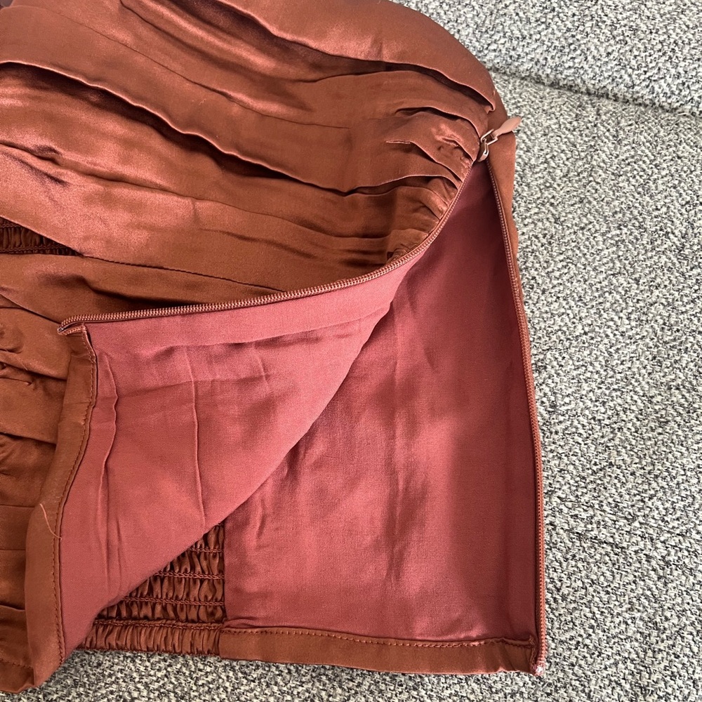 Sezane Editions 100% Silk Pearlena Top in Cacao Mahogany Brown NWT US 4 - Picture 10 of 11